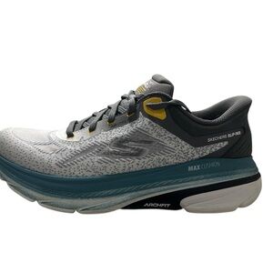 Skechers Men's Go Run slip on Archfit Gray and Yellow Athletic Shoes